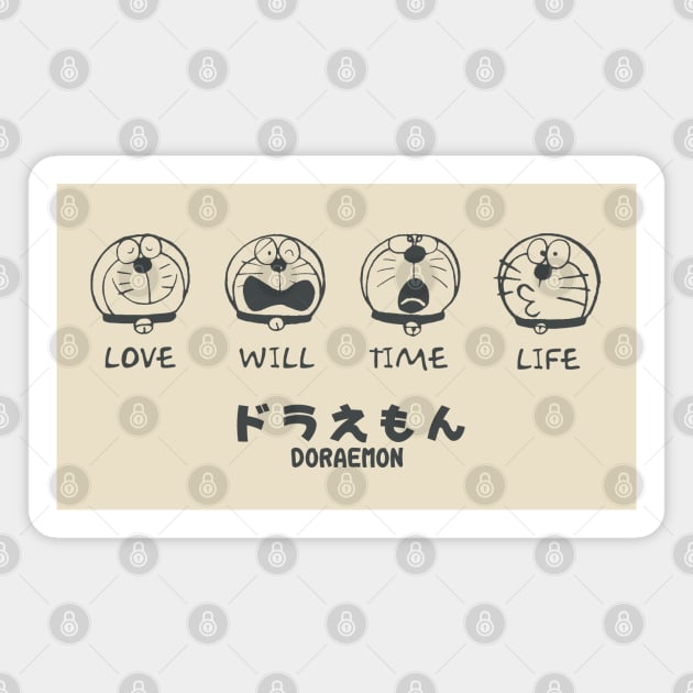 Love, Will, TIme, Life - Classic Manga 1969 Magnet by SALENTOmadness